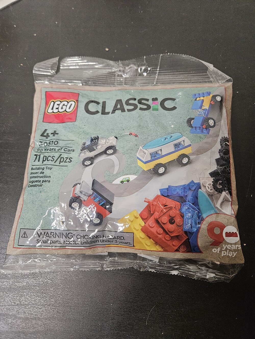 LEGO Classic - 30510 - 90 Years of Cars - 71 Pieces in Polybag - New Sealed